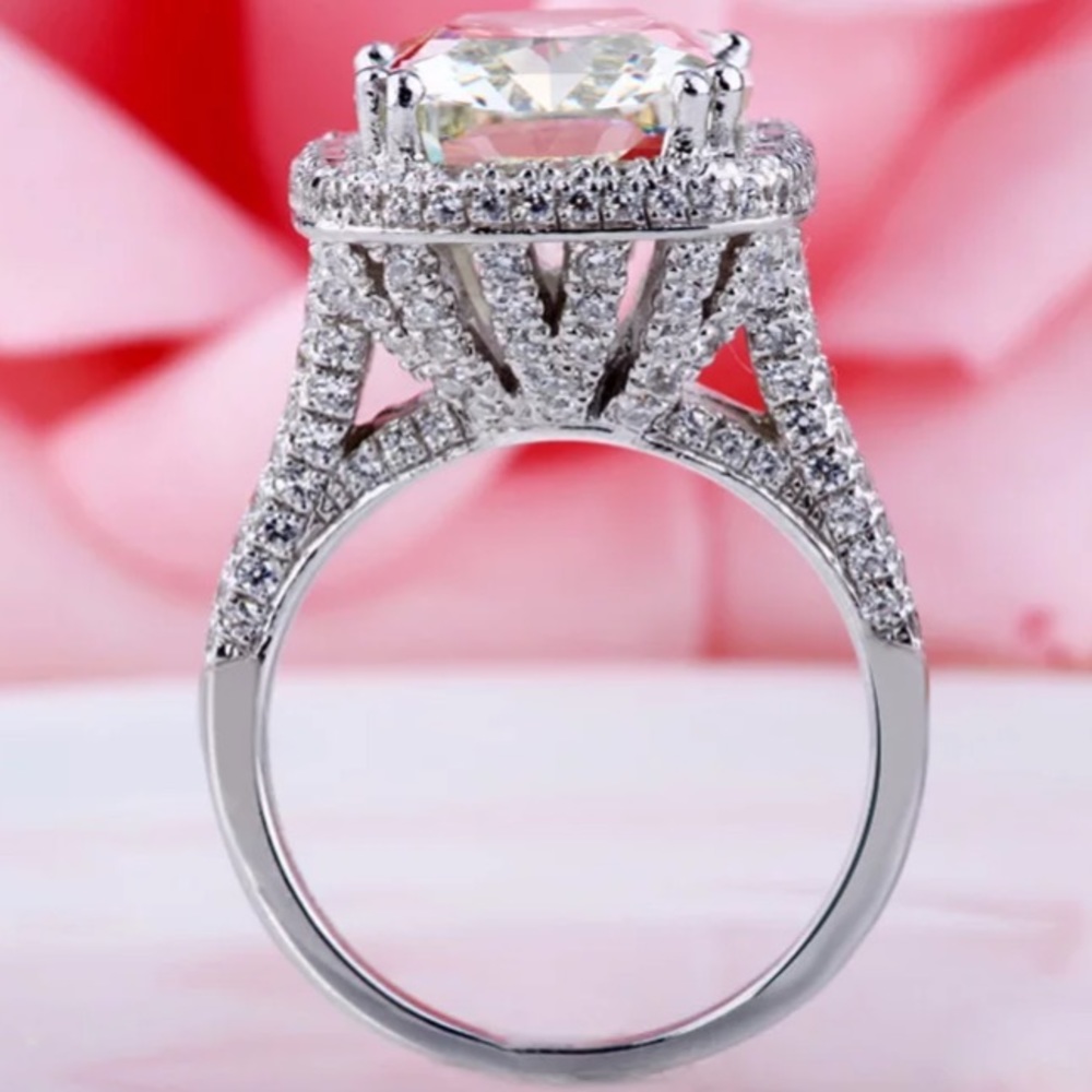 Sterling silver Big engagement ring - Picture 4 of 5